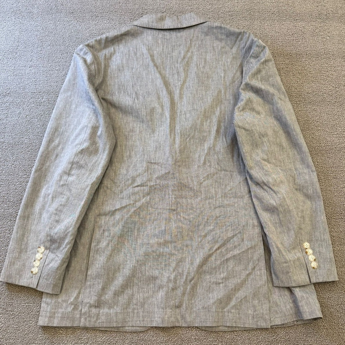 J.CREW Mens Ludlow Blazer Light Gray 42R Linen Blend Strioes