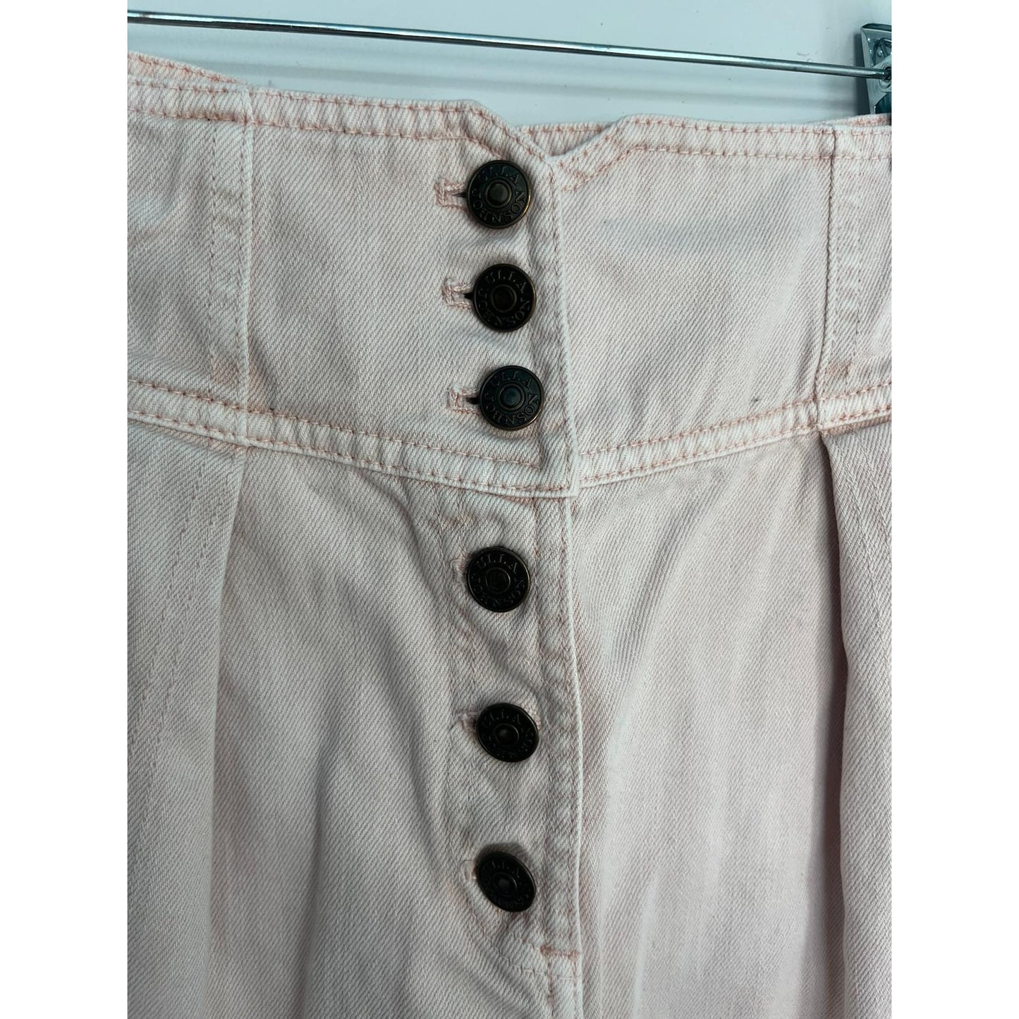 Ulla Johnson Button Front Shorts Women 6 Pink High Rise Utility Cotton