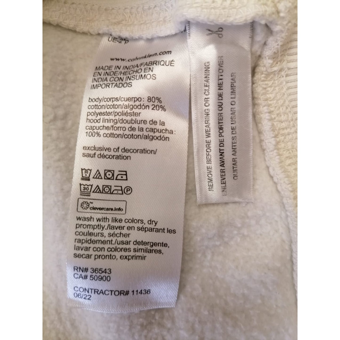 Calvin Klein Women Small P White Pullover Hoodie Relaxed Fit Comfortable Everyday