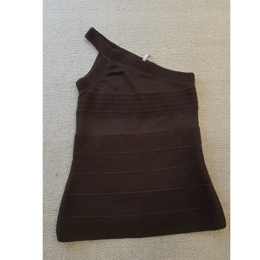 Giorgio Armani Womens Size 44 Black One Shoulder Bandage Knit Top