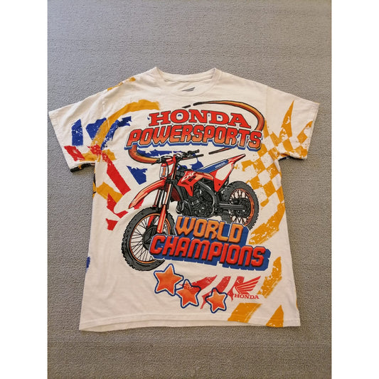 Honda Male S Powersports World Champions Motorcycle Racing Graphic T-Shirt