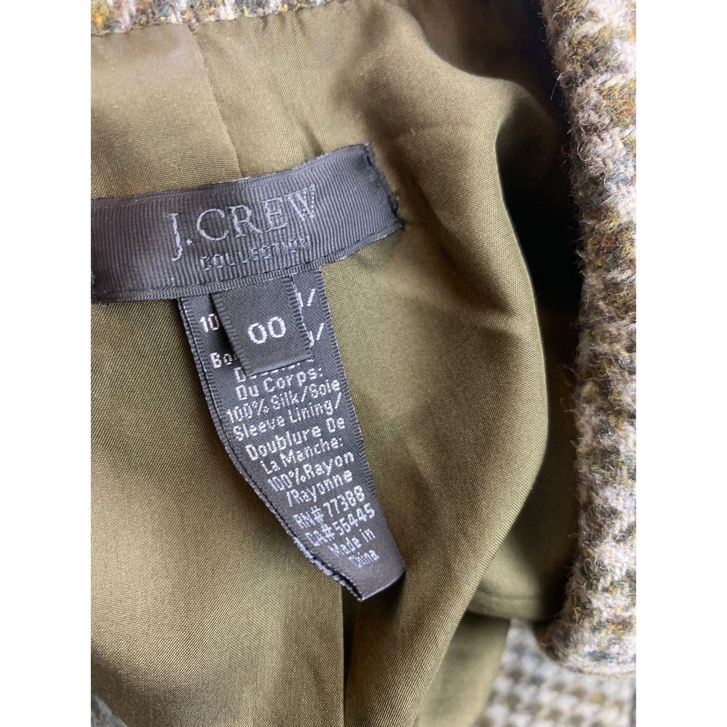 J.Crew Women's 00 Wool Tweed Blazer Magee Jacket
