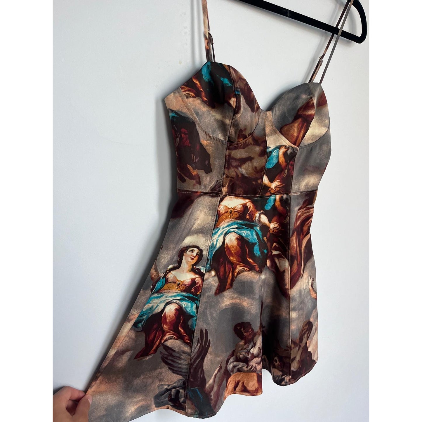 Urban Outfitters Mini Dress Women S Renaissance Print Strappy Skater Style