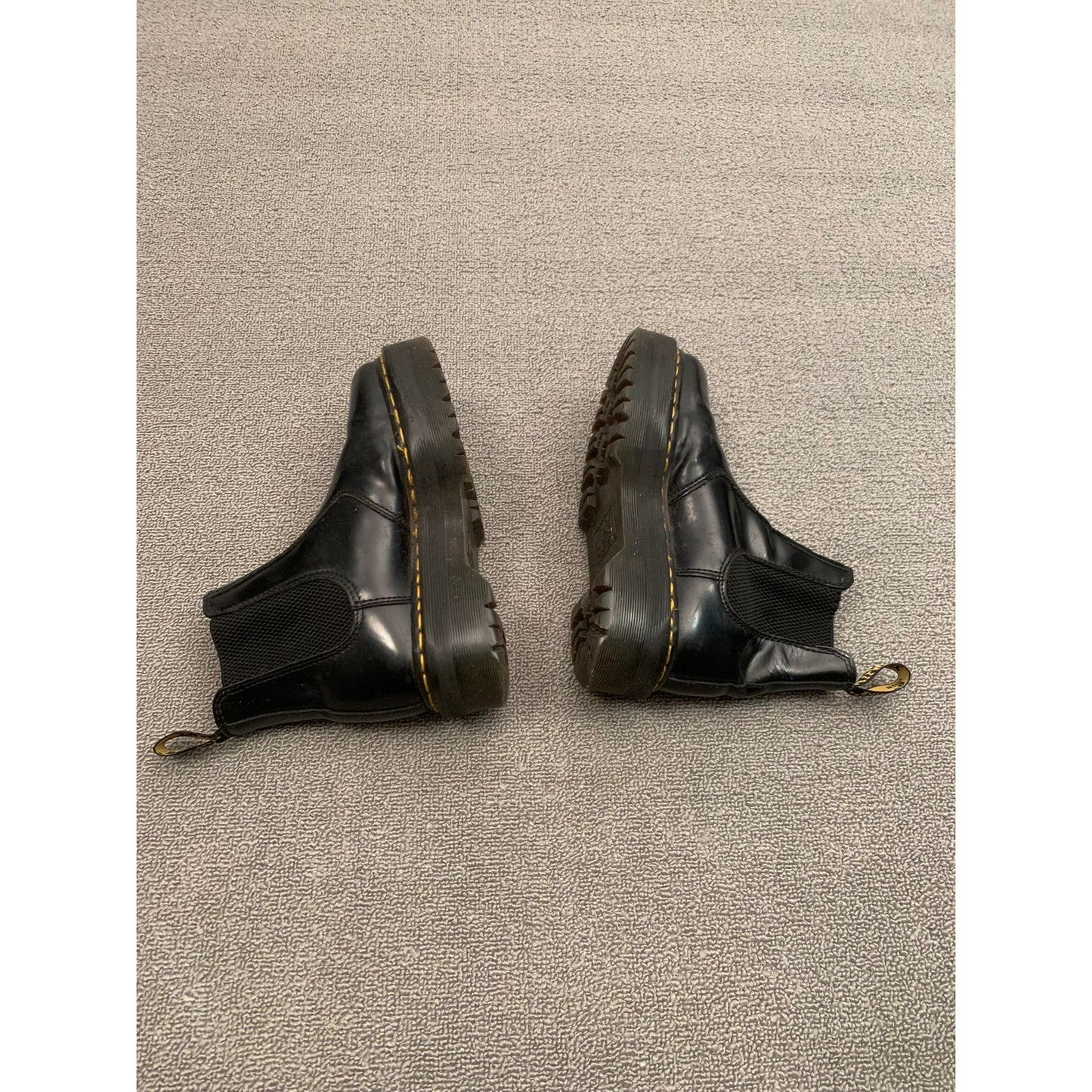 Dr Martens 2976 QUAD Platform Chelsea Boots Black Leather Size Mens 6 Women’s 7