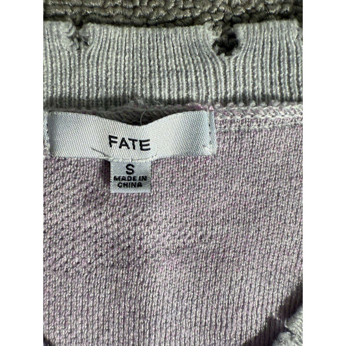Fate Light Purple Camo Distressed V‑neck Sweater Women S Casual Grunge
