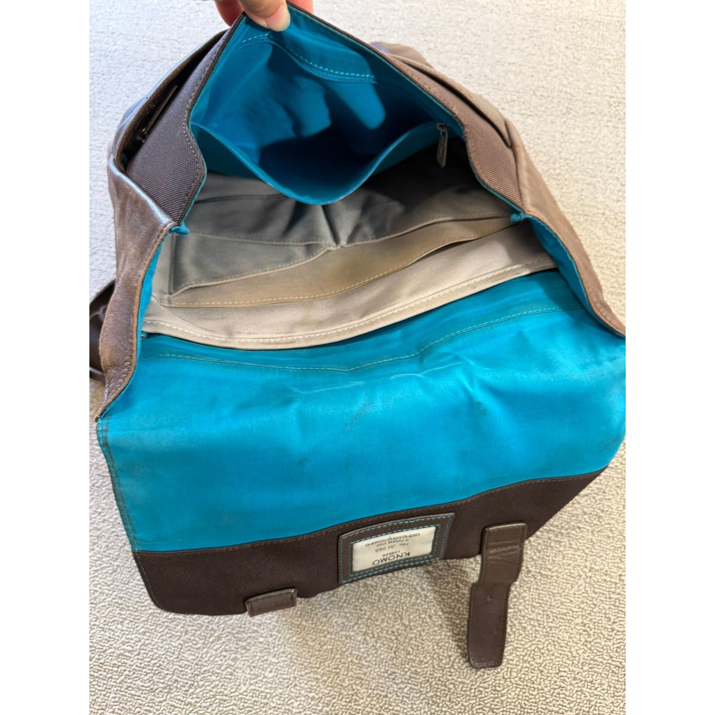 KNOMO London Hudson Men's Brown Leather Business Backpack