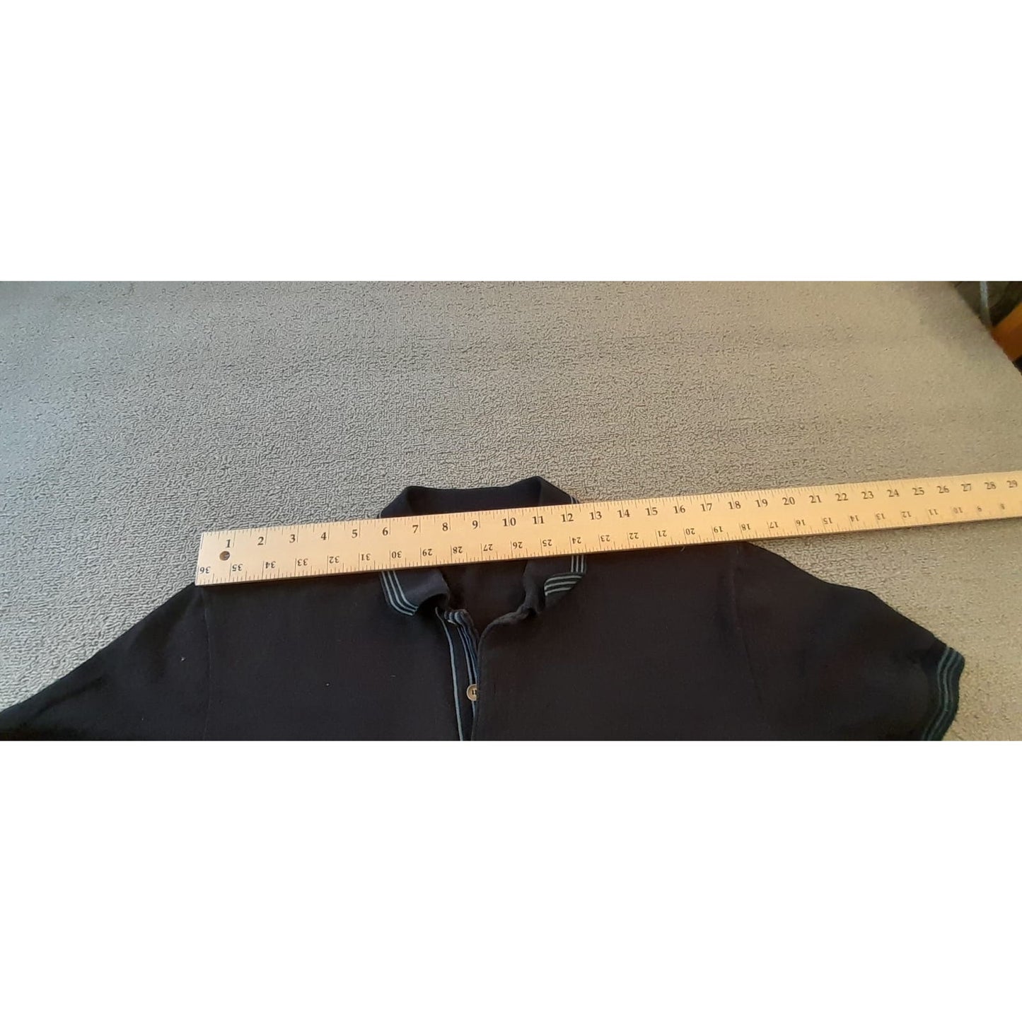 Bottega Veneta Mens 50 Black Polo Shirt Blue Trim Made In Italy
