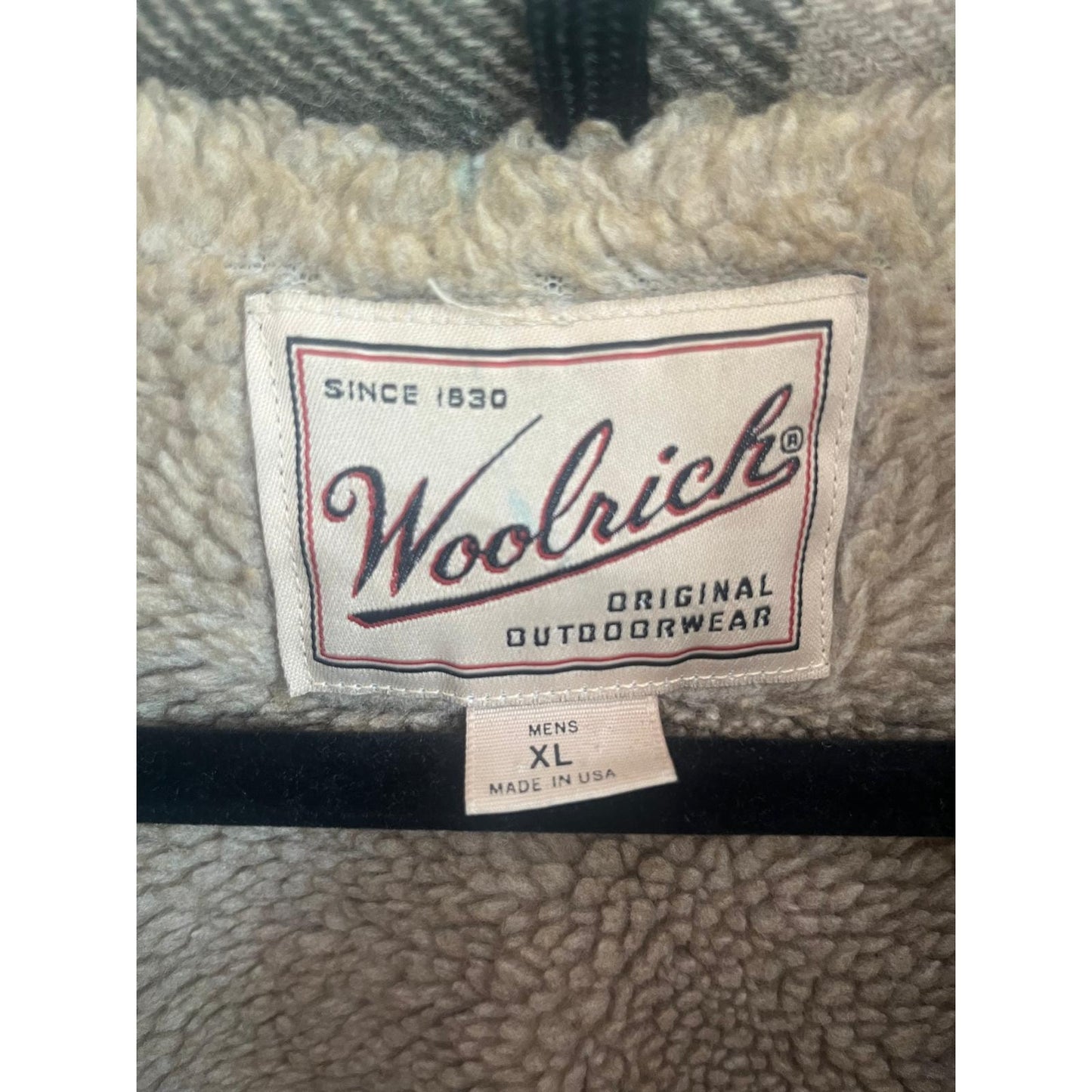 Woolrich Jacket Men XL Plaid Sherpa Lined Flannel Shirt Coat USA Made