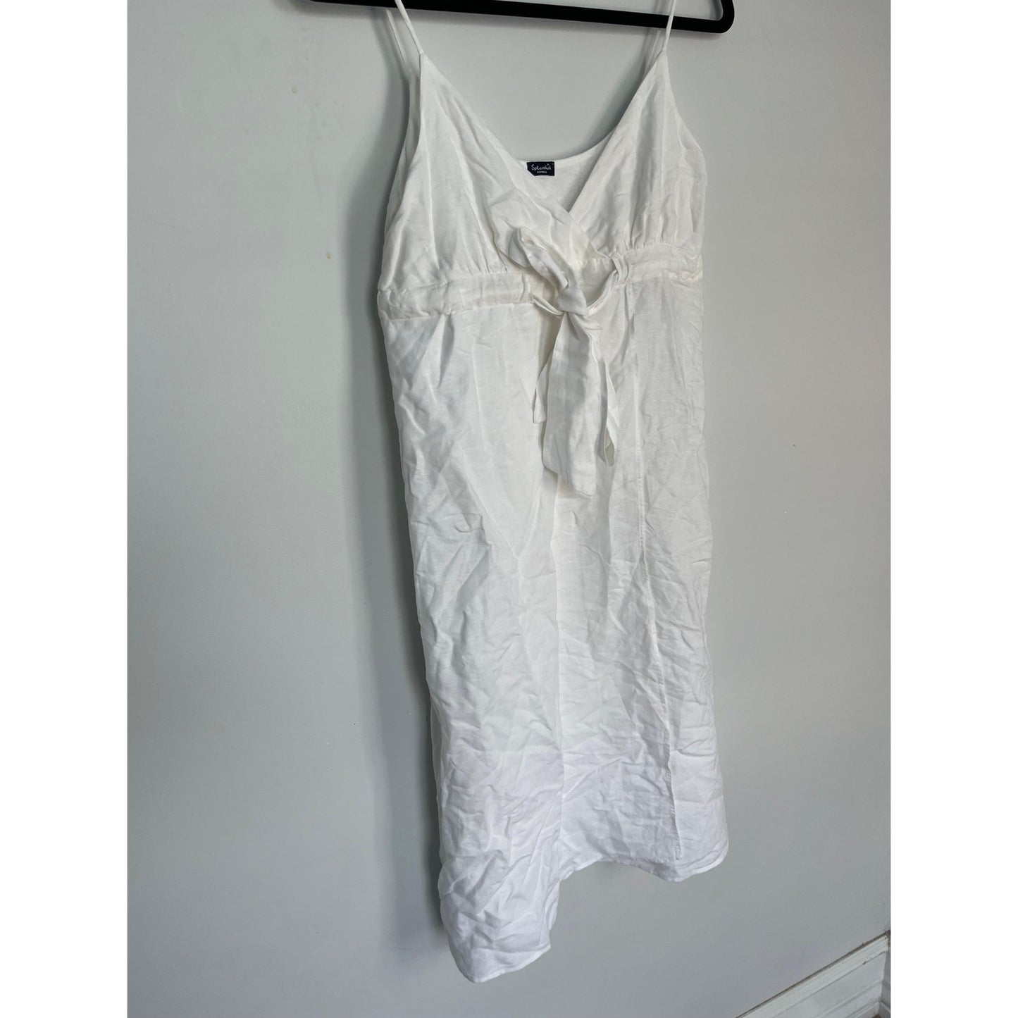 Splendid White Midi Dress Women XS Tie Waist Sleeveless Summer Casual