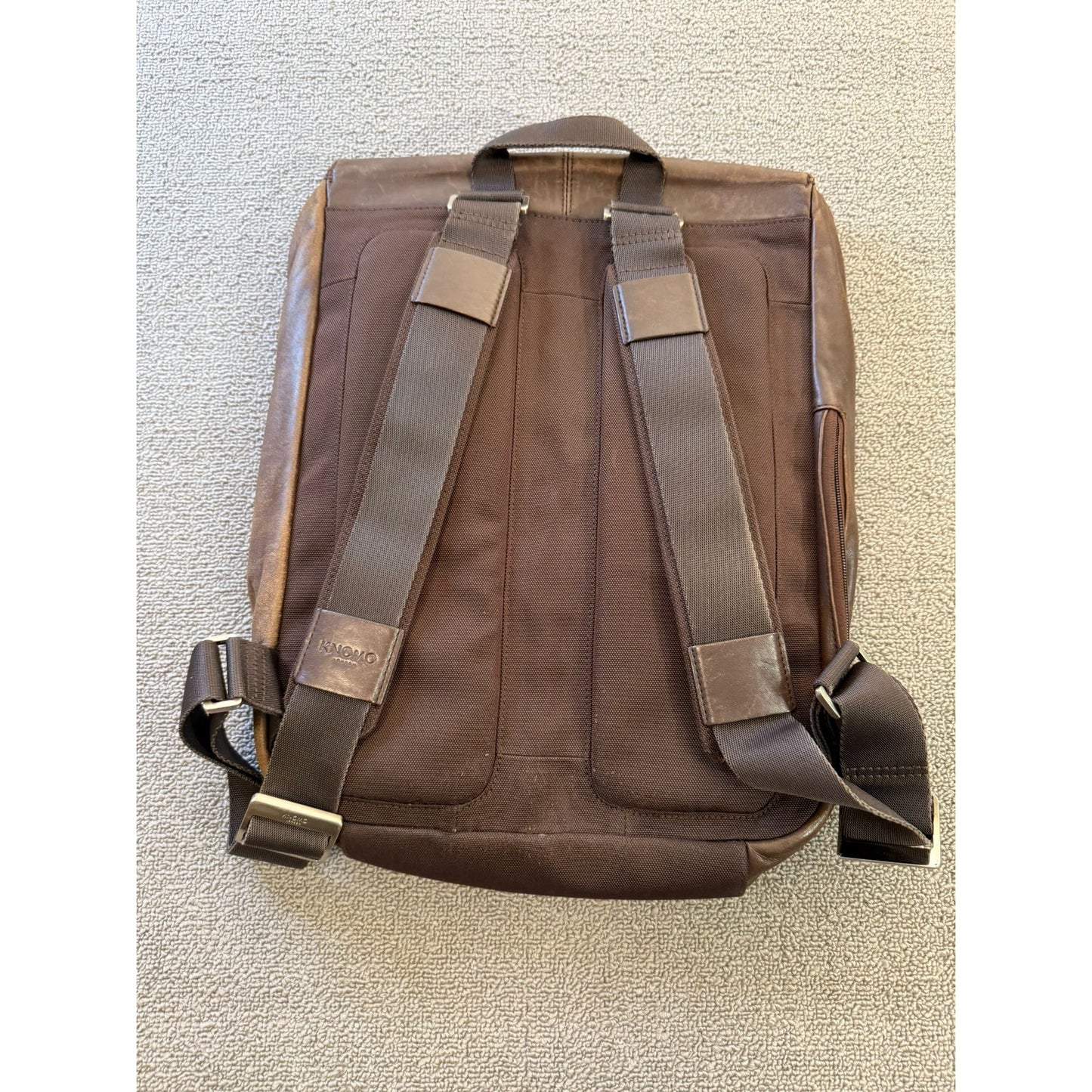 KNOMO London Hudson Men's Brown Leather Business Backpack