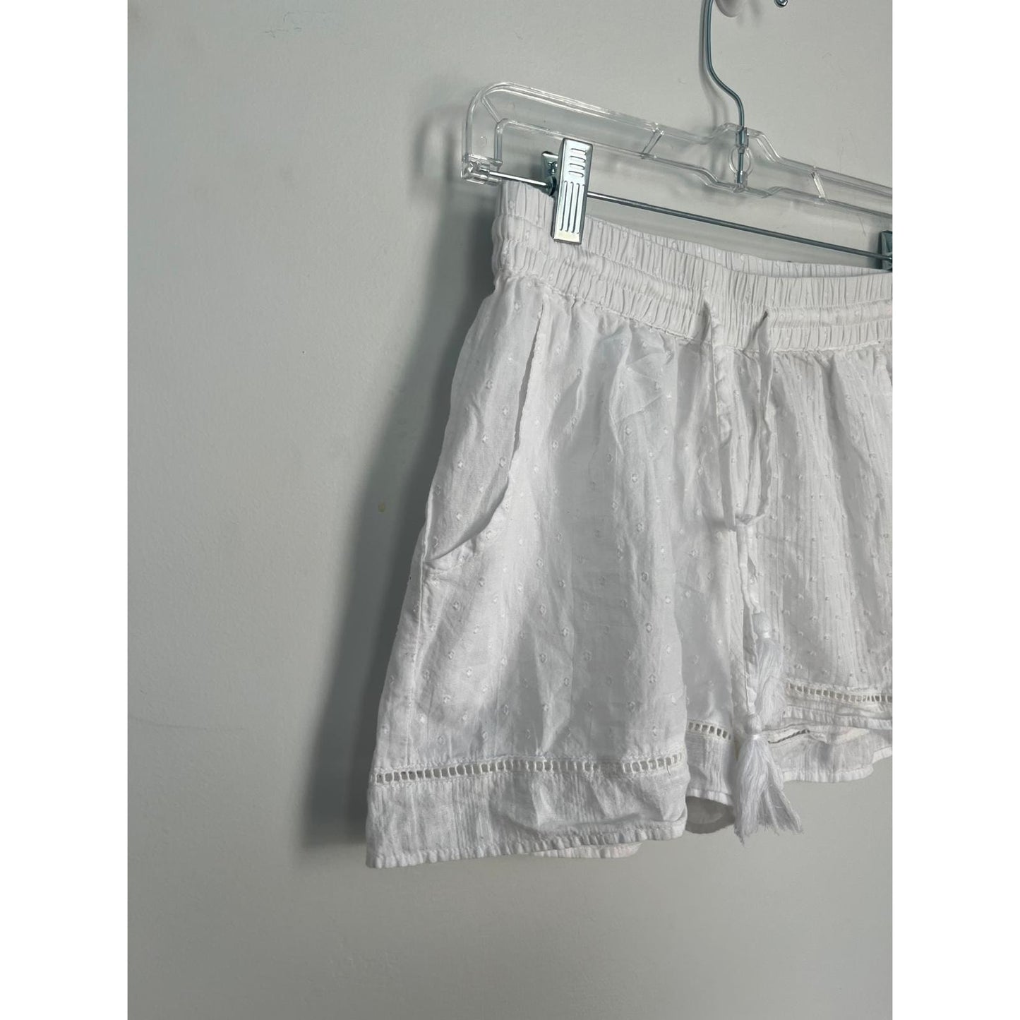 Joie White Cotton Embroidered Shorts Women Small Tassel Trim Boho Summer