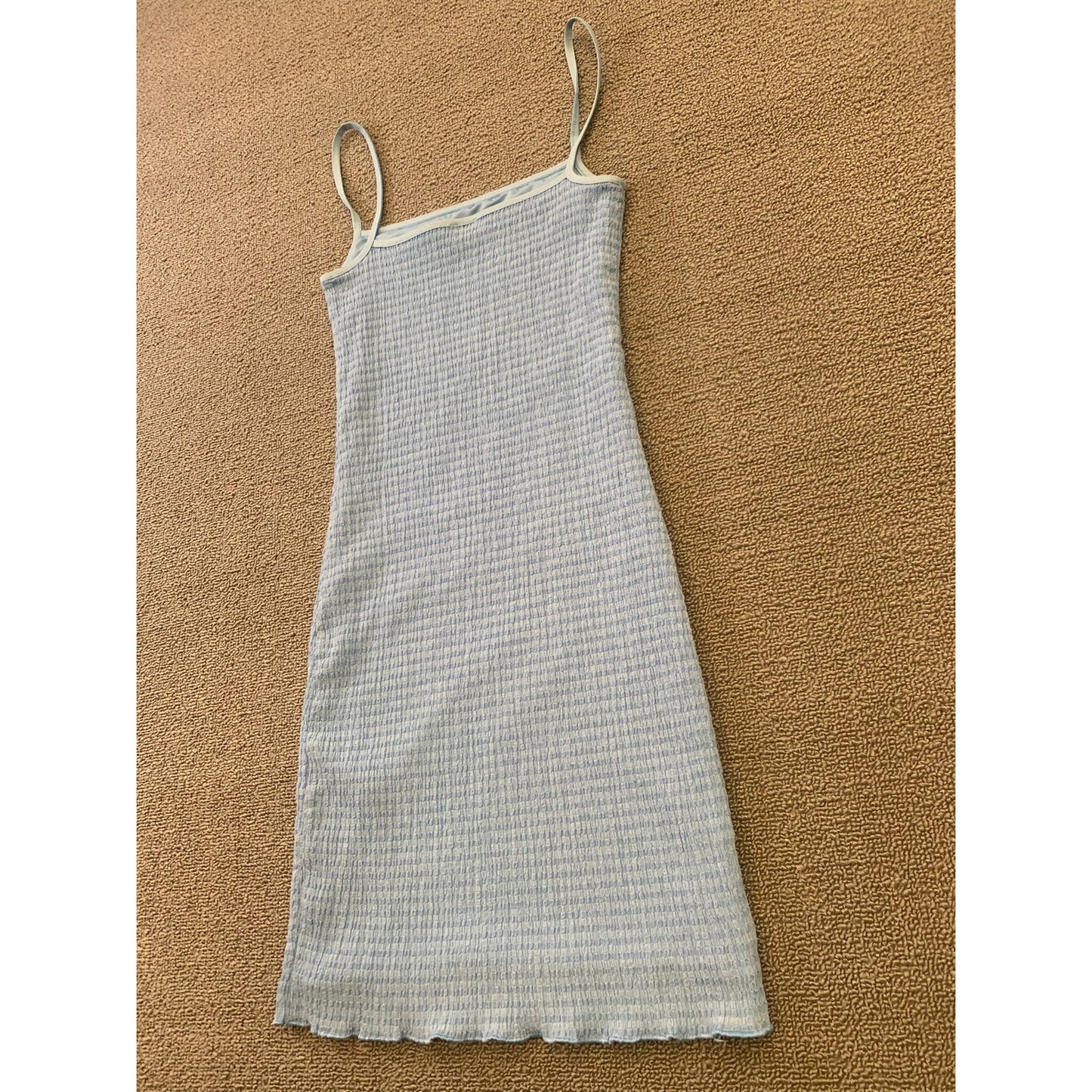 Wilfred Women's 2XS Blue Mini Dress Strappy Ruched Shrunken