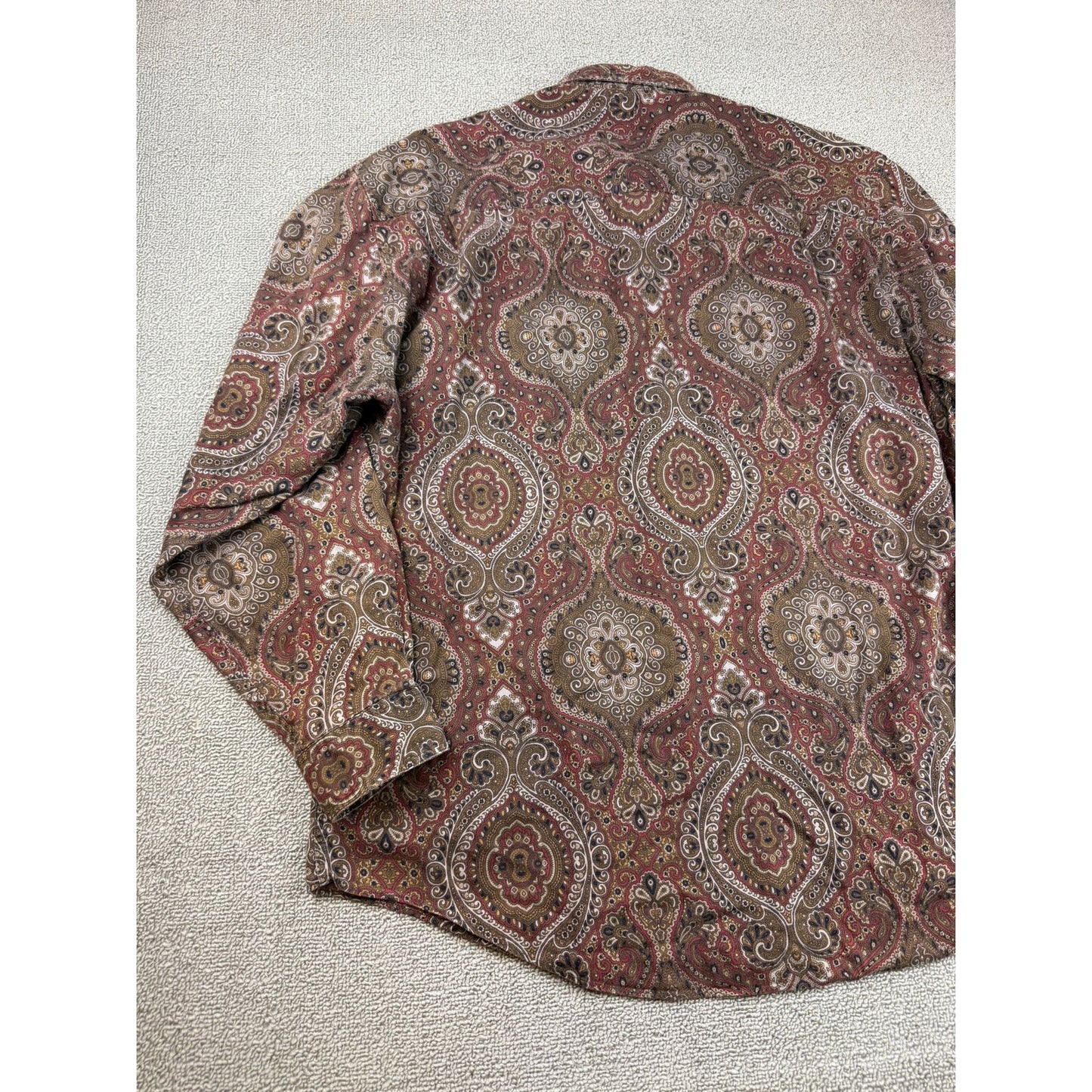 Bill Blass Men Large Multicolor Paisley Button Down Shirt
