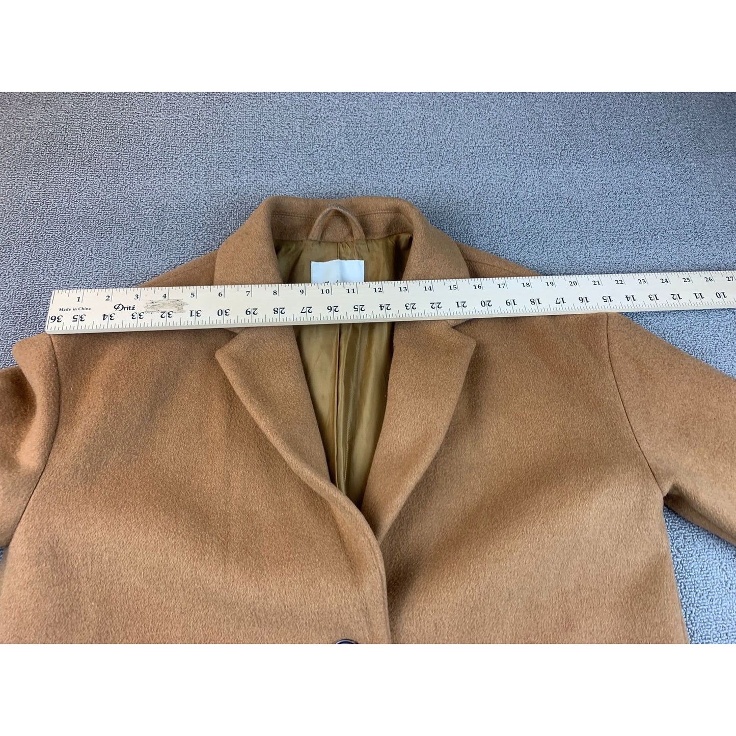 Madewell Women's Medium Brown Wool Duster Camel With Notch Lapels Coat