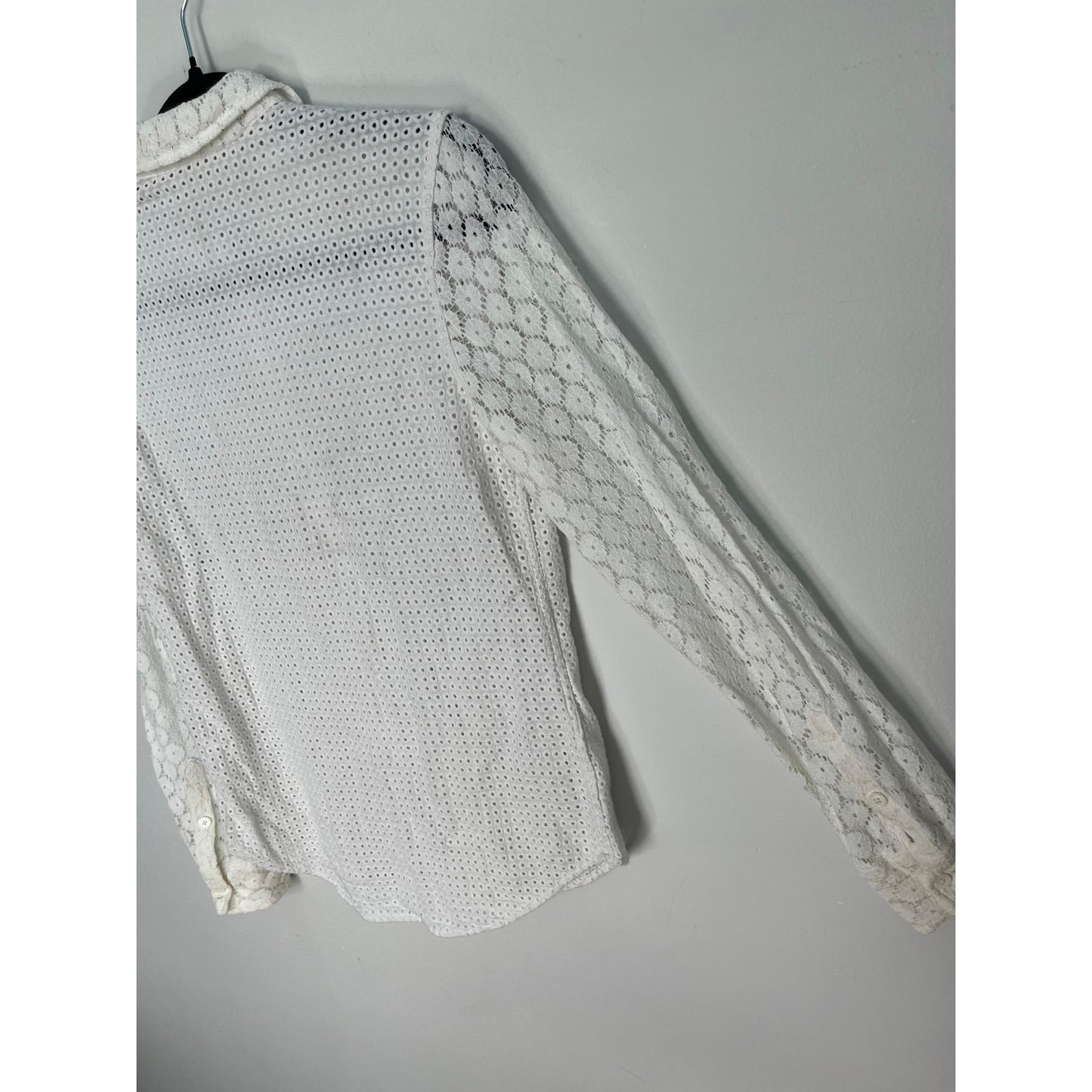Equipment Lace Button Down Top Women XS White Eyelet Embroidered Blouse