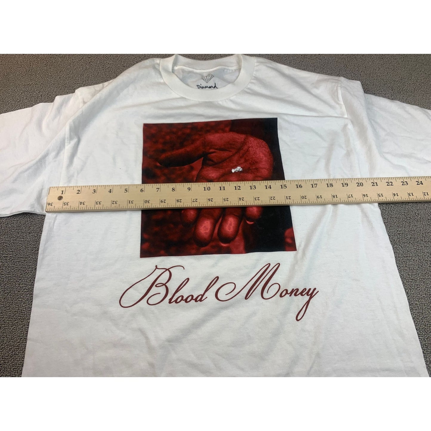 Diamond Supply Co. Men's Large White Lil Wayne Blood Money Graphic Tee Casual