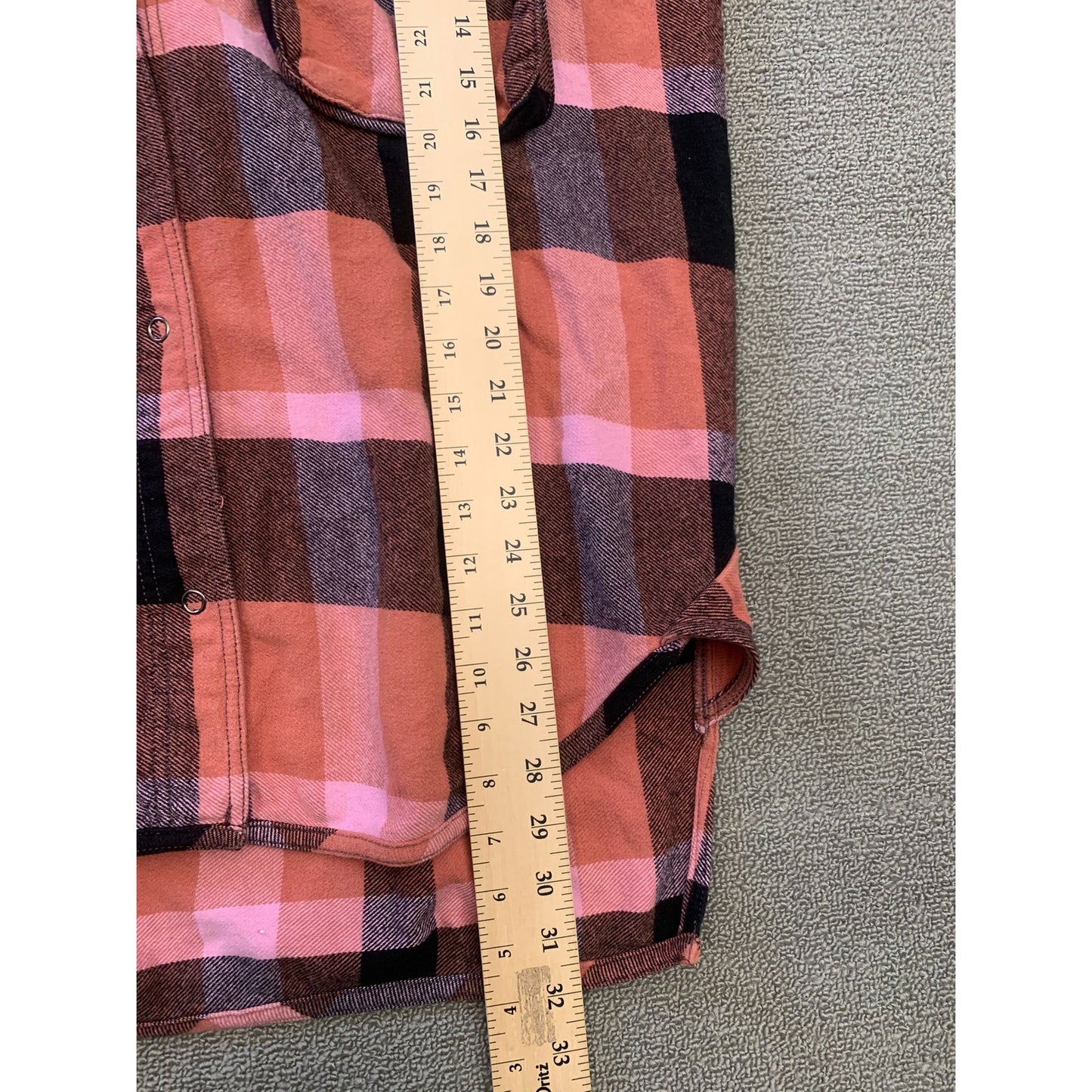 Free People We The Free Women's Large Pink Plaid Flannel Button Up Shirt