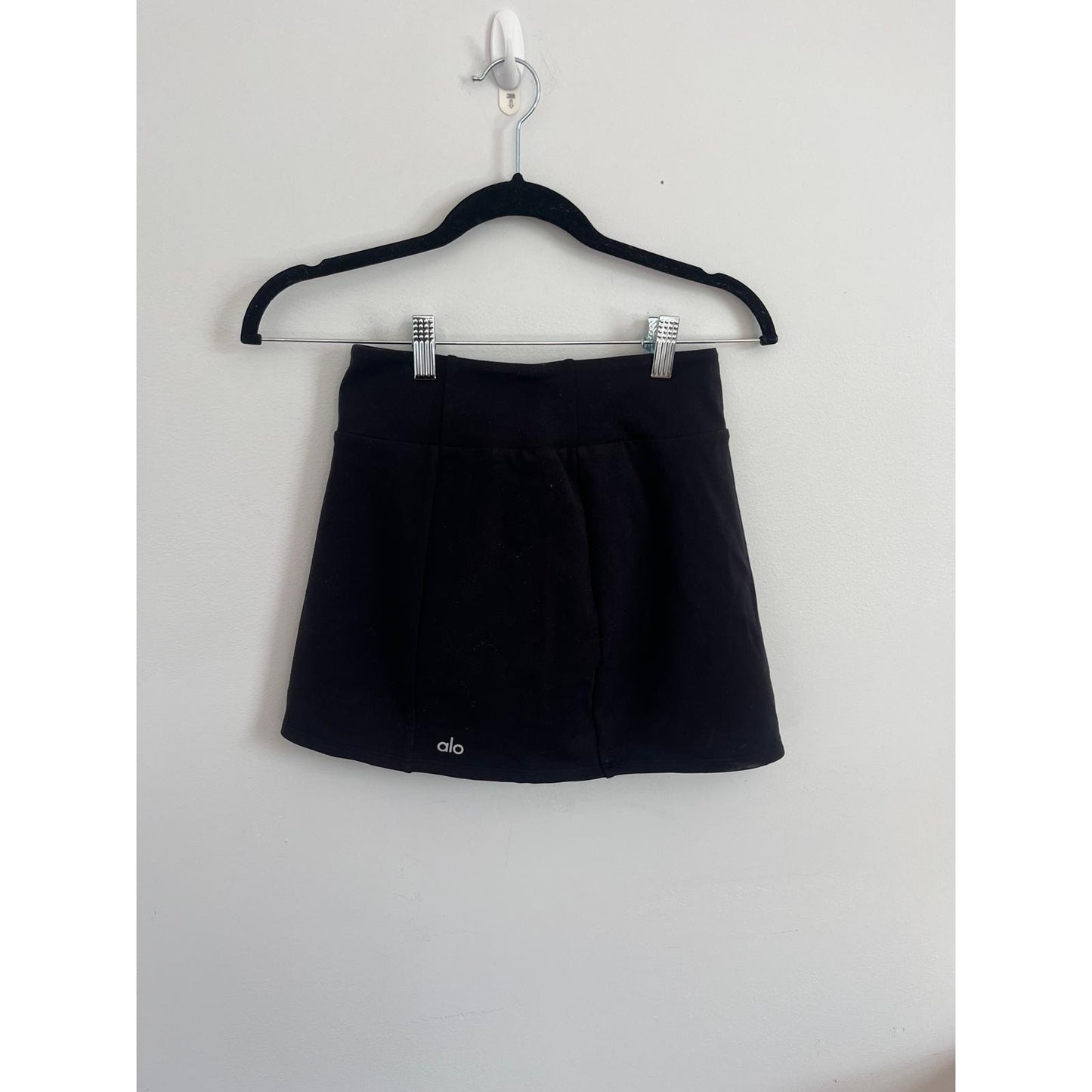 Alo Yoga Skirt Women XXS Black High Waist Pocket Stretch Mini