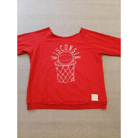 Retro Brand Female Large Wisconsin Basketball Sweatshirt Vintage Sporty Style
