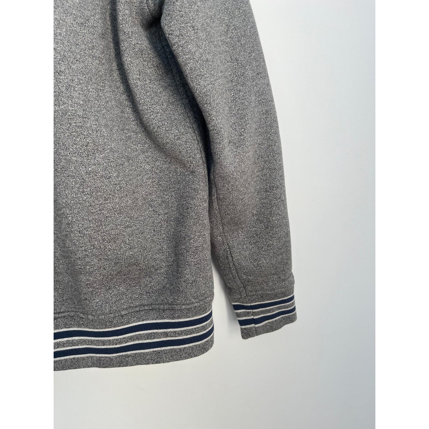 Levis Varsity Jacket Men L Gray Wool Vinatge Rare Blend Snap Front Striped Trim