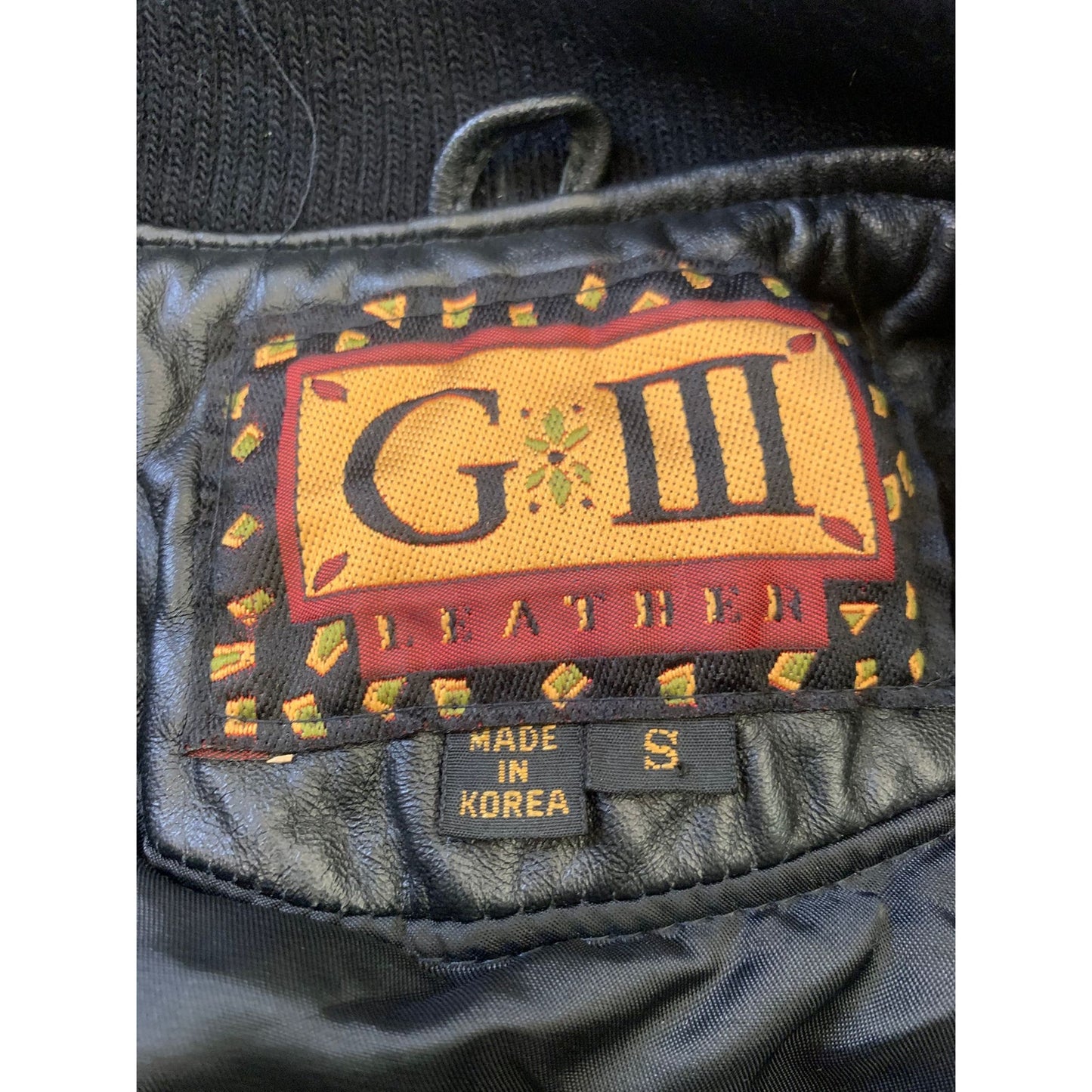 Vintage Y2K G-III LEATHER Women Small Black Sequin Leather Bomber Jacket