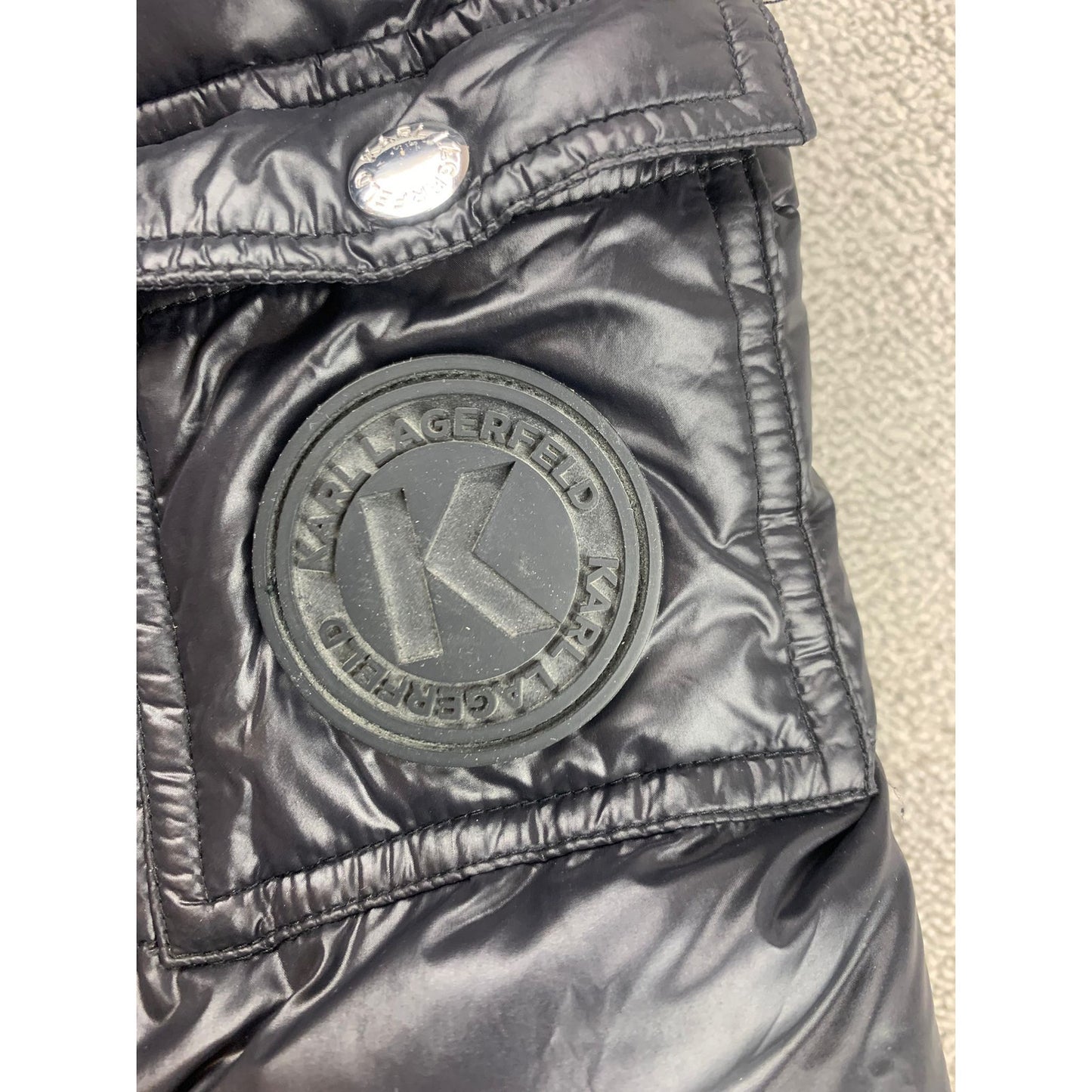 Karl Lagerfeld Womens Medium Black Down Puffer Jacket