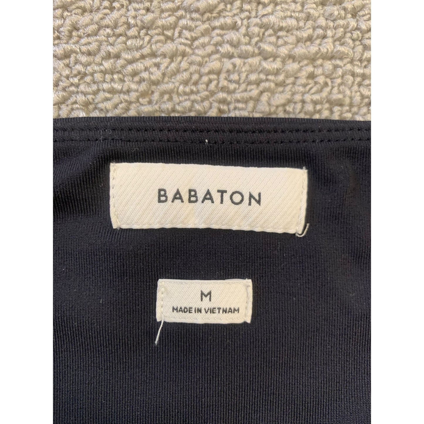 BABATON Aritzia  Women's M Black Square Neck Short Minimalist Capsule Bodysuit