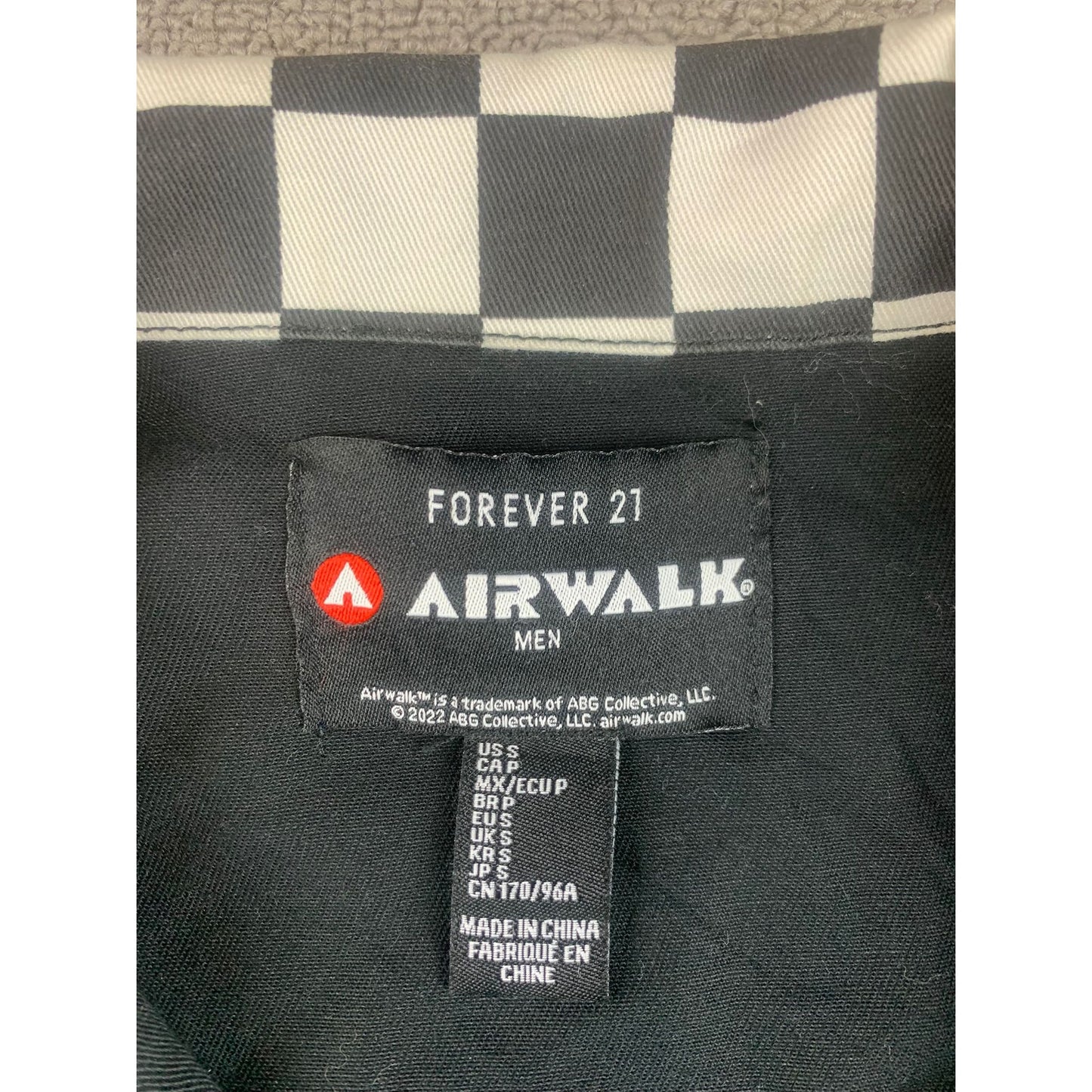 Airwalk x Forever 21 Men's S Skater Jacket Checkered Color with Graphic Patches