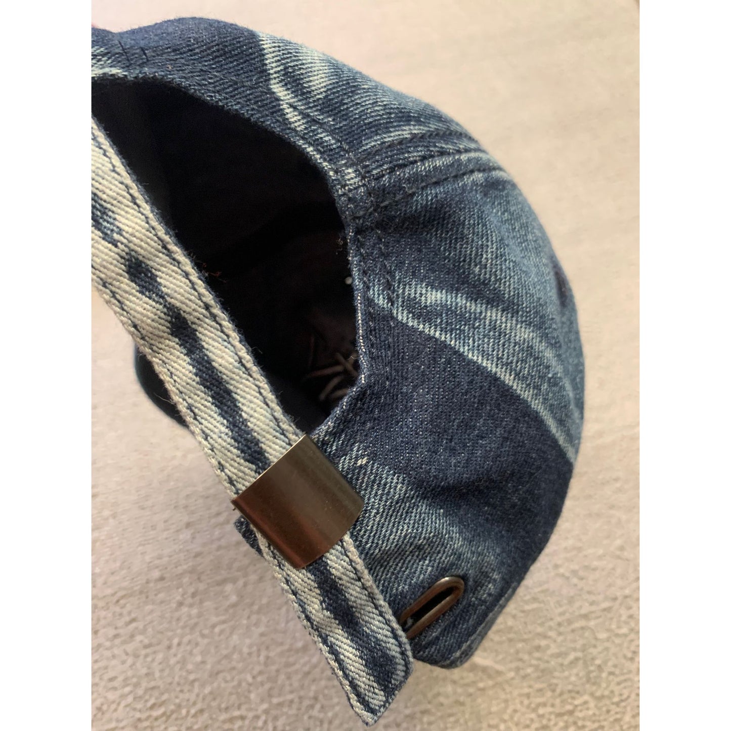 Nyc Men's One Size Blue Denim Distressed Baseball Hat