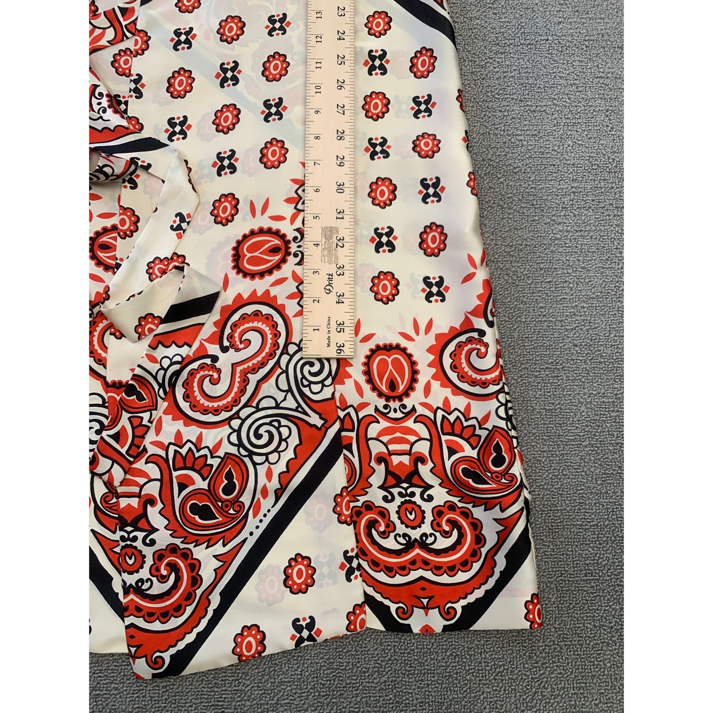 Zara Women's XS White Red Black Patterned Long Sleeve Dress