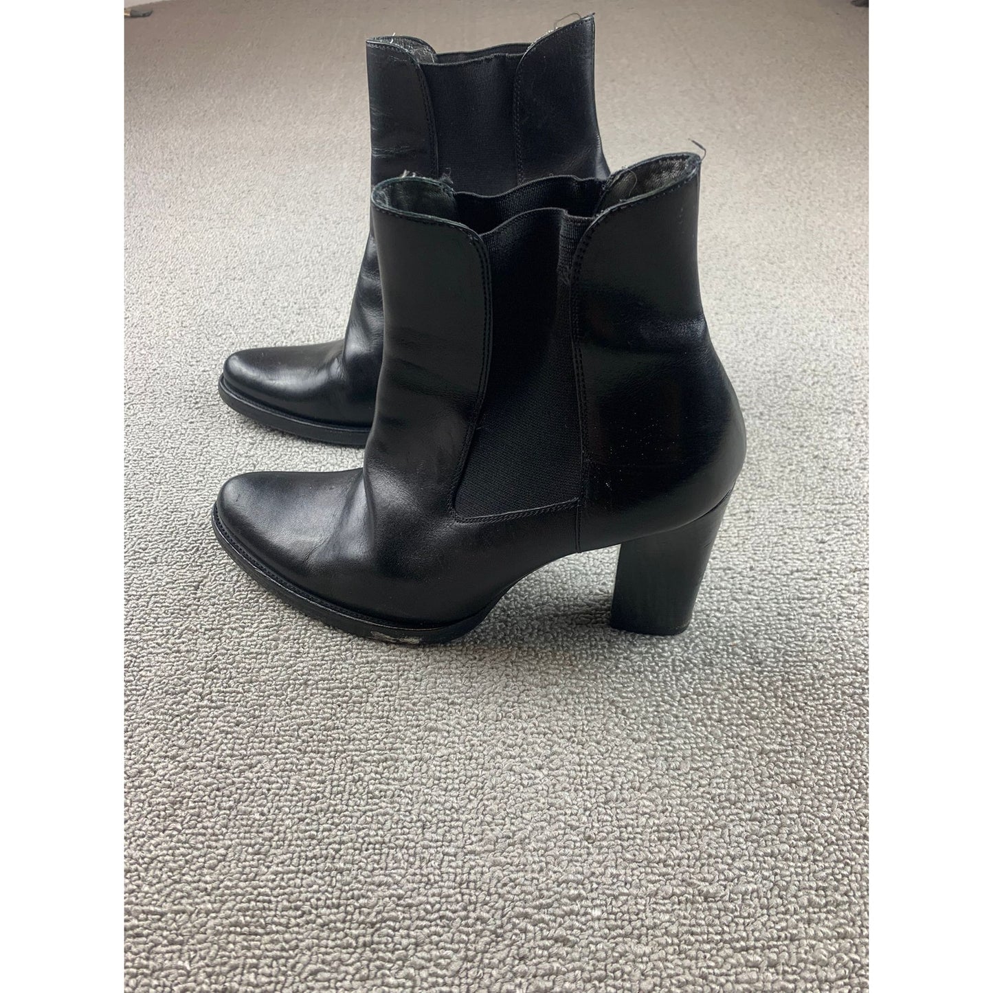 Miu Miu Women's 37.5 Black Leather Boots Minimalist Heels