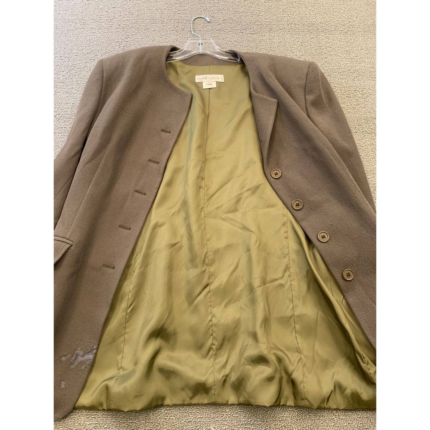 GianMarco Venturi Women's 46 Brown Button Front Long Jacket