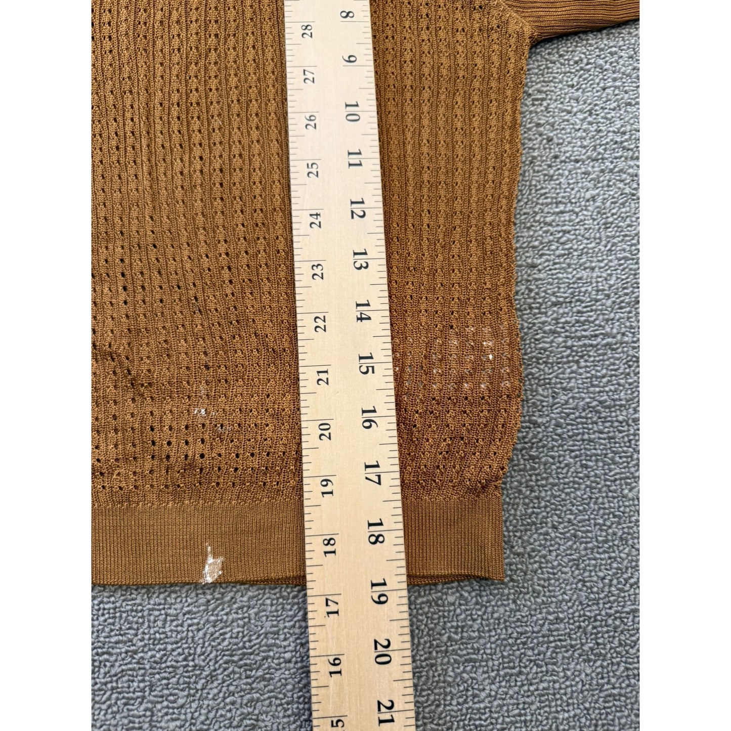 Free People Women's Small Petite Brown Orange Sweater Textured Knit Long Sleeve