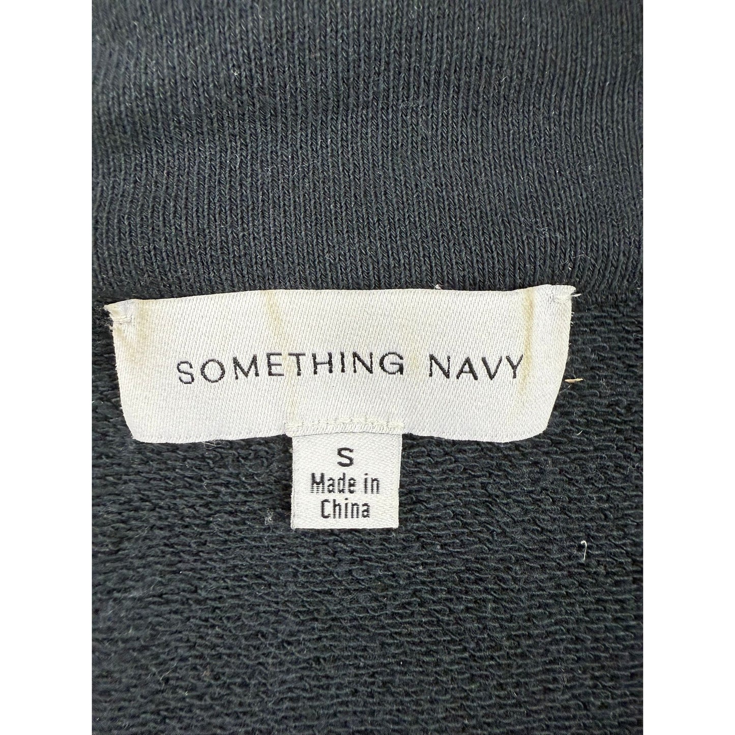 Something Navy Women Small Black Cropped Sweatshirt Contrast Stitching