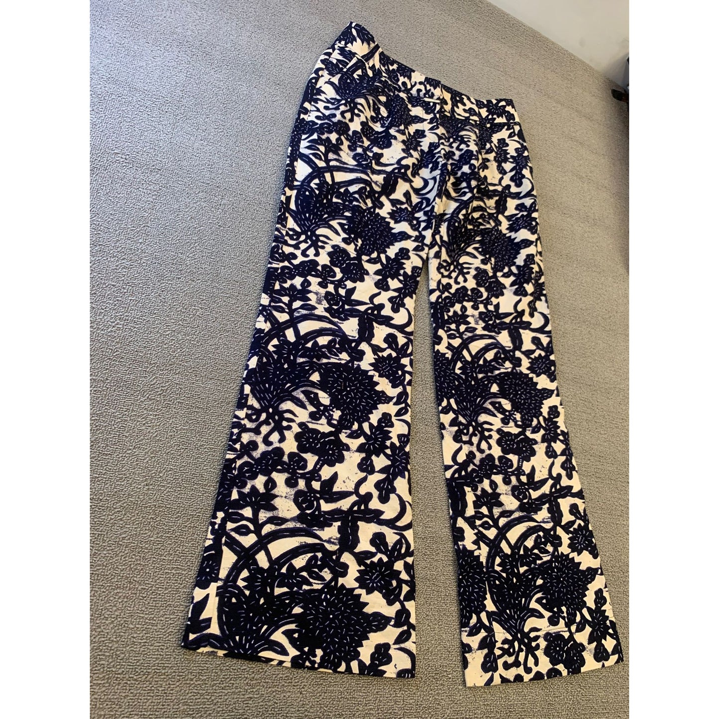 Ann Taylor Loft Marisa Women’s Linen Blend Pant Floral Vine Print Size 2