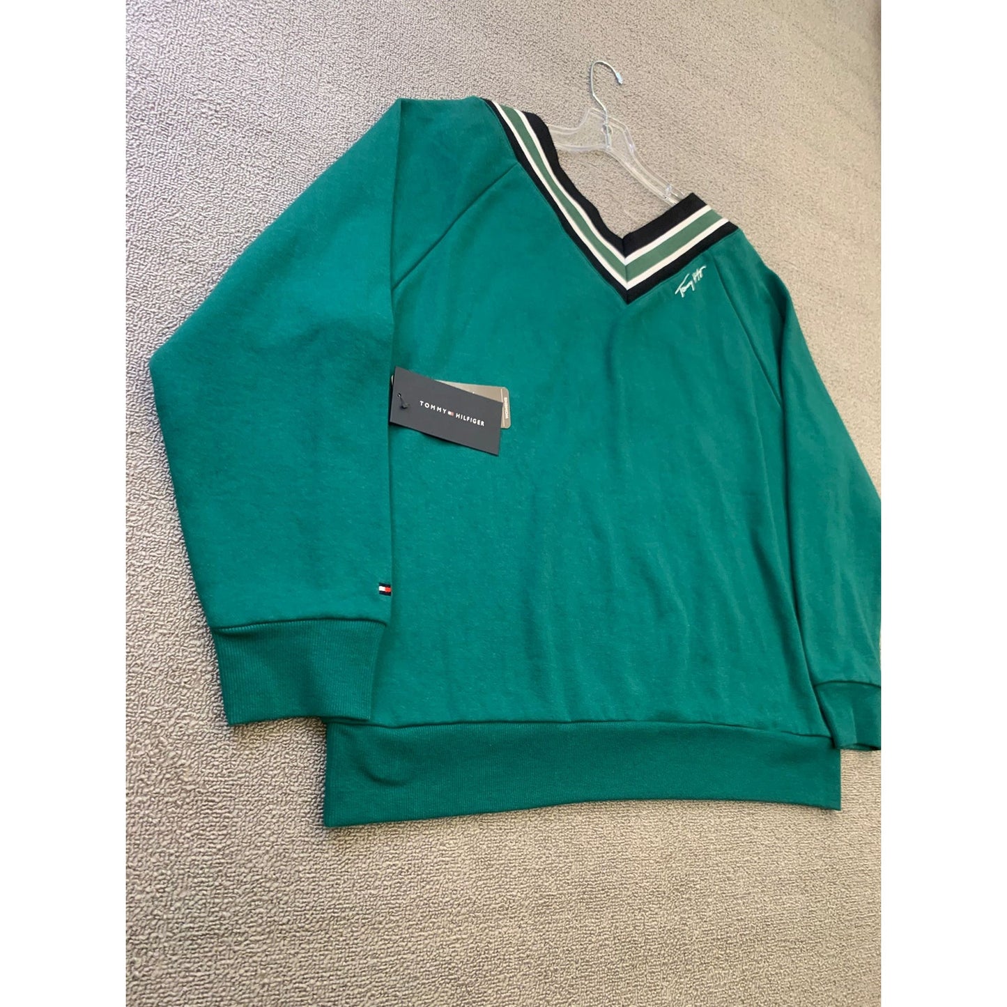 Tommy Hilfiger Women's XL Green Jets NFL Sweatshirt Pullover New With Tags