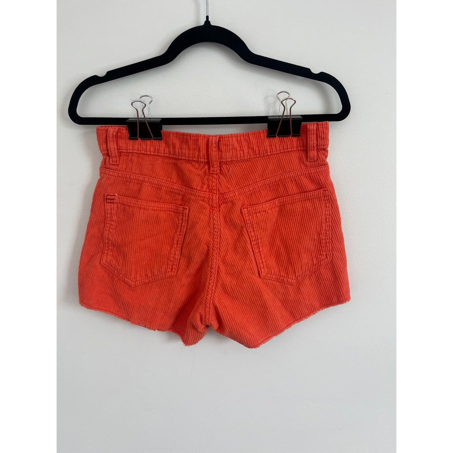 BDG Corduroy Shorts Women 27 Orange Raw Hem High Rise Urban Outfitters