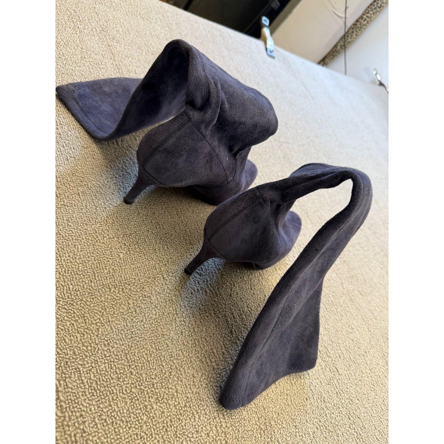 L.K. Bennett London Women's Size 39 Blue Suede Leather Boots Stiletto Heels