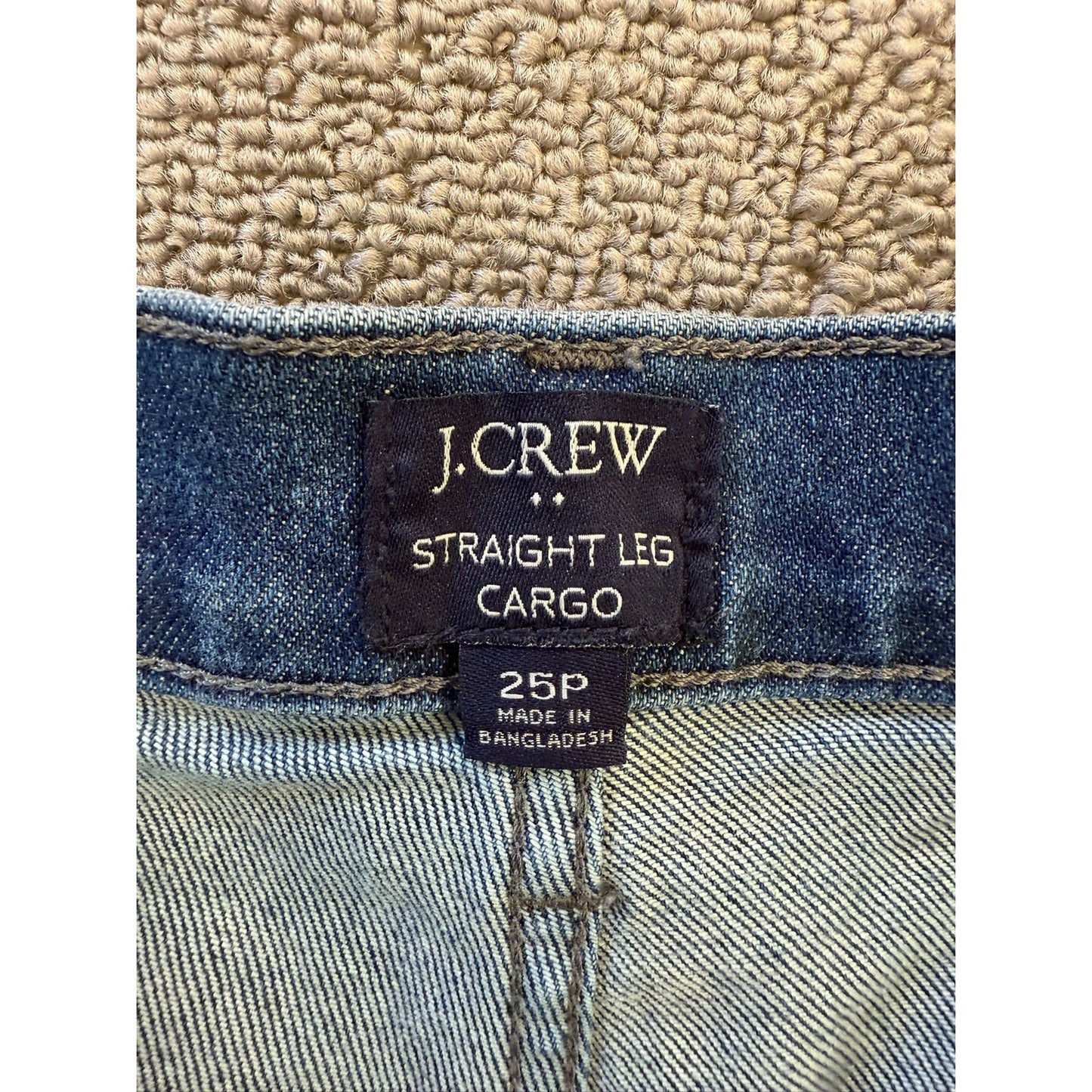J.Crew Women's Size 25P Blue Straight Leg Cargo Jeans