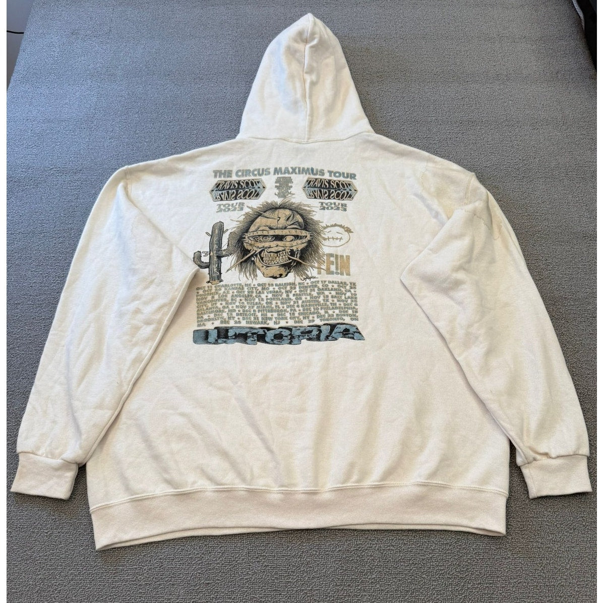 Jerzees Nublend Mens Extra Large Travis Scott Circus Maximus Tour 2023 Hoodie