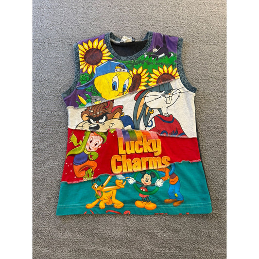 TROLLEY ROSS Women's M Vintage Bugs Bunny Tank Top Lucky Charms Tweety Bird