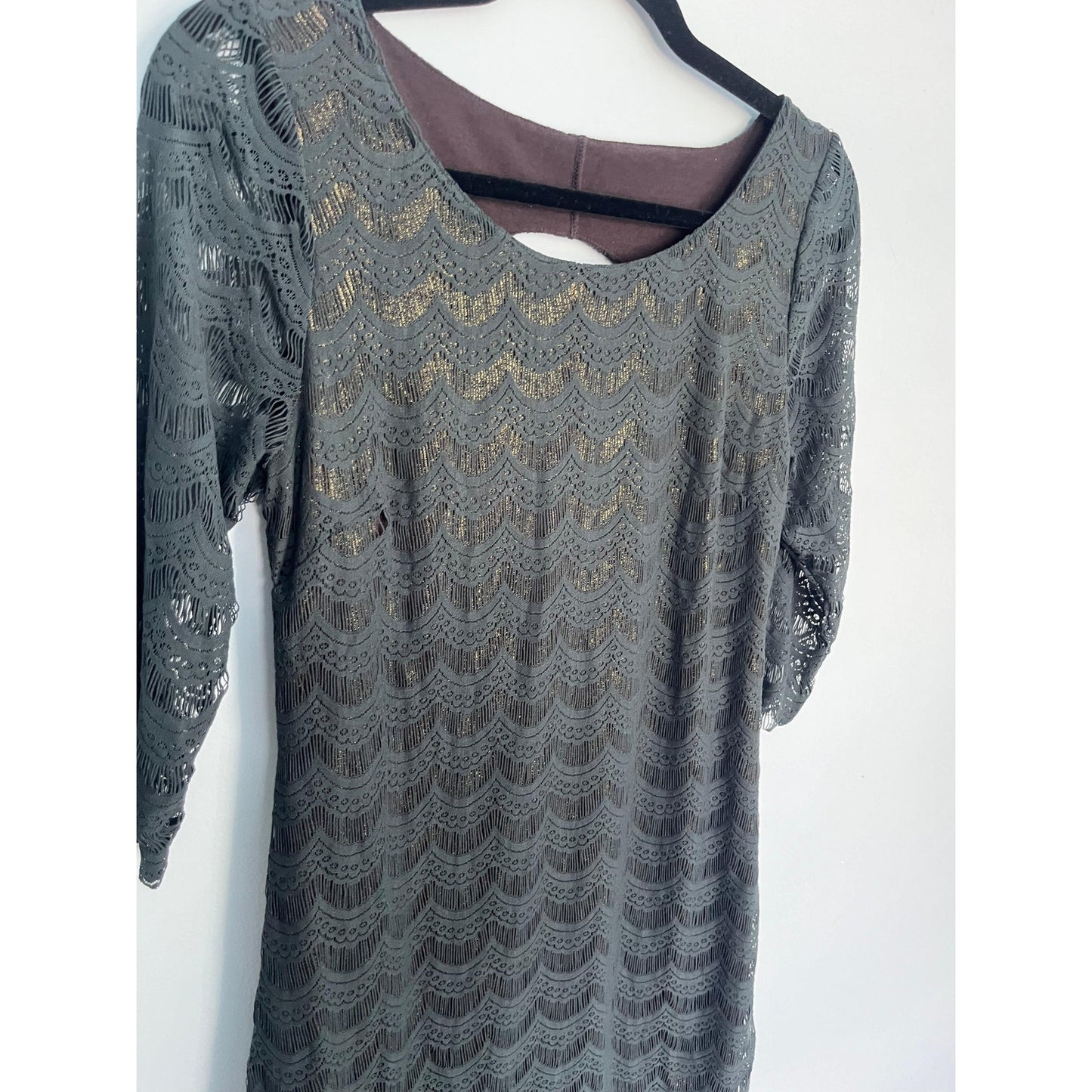 Free People Lace Overlay Dress Women Medium Black Bodycon Gothic