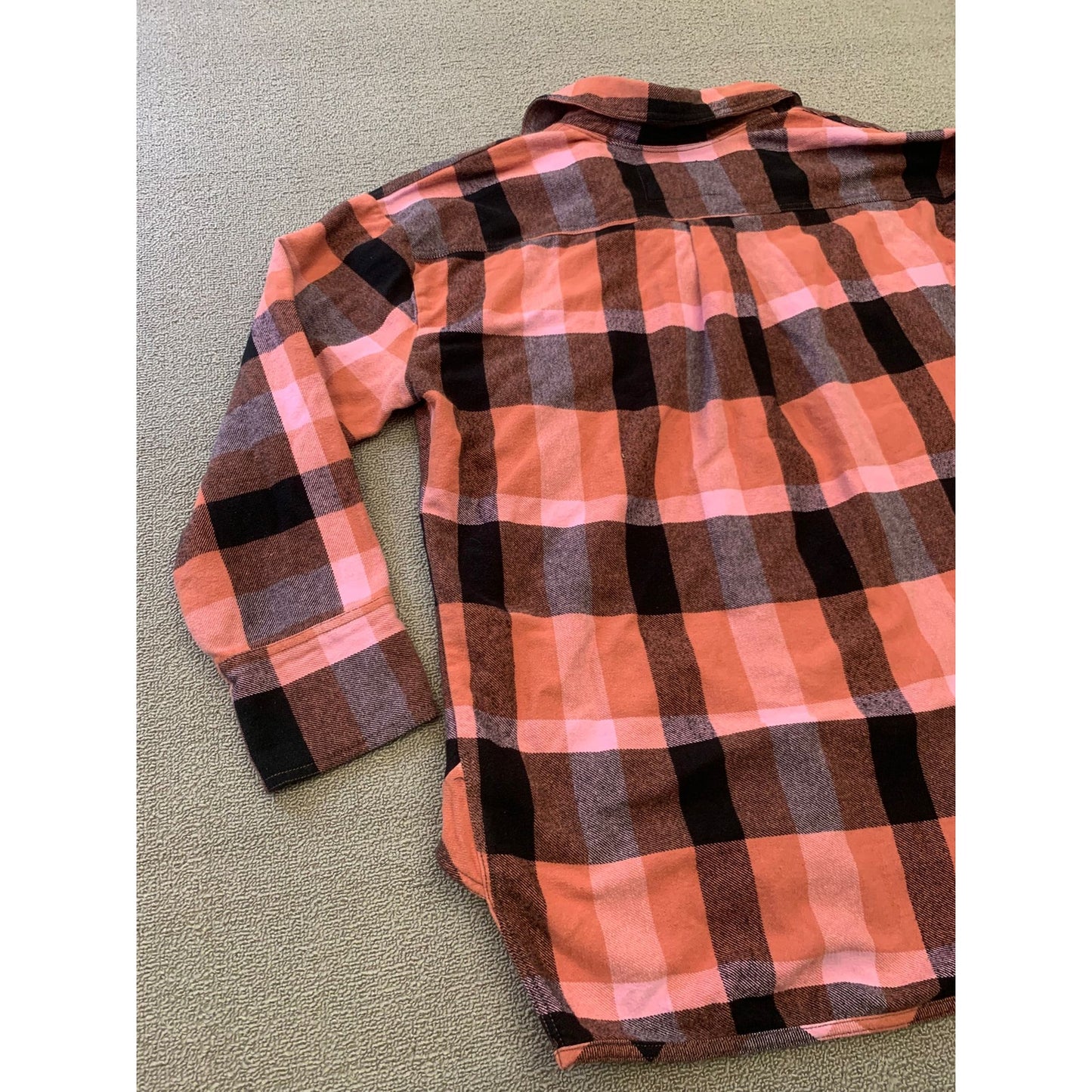 Free People We The Free Women's Large Pink Plaid Flannel Button Up Shirt