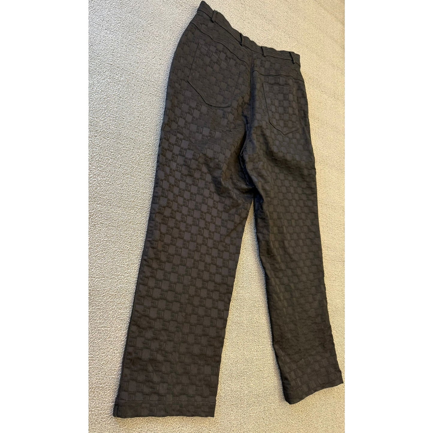 St. John Sport Essentials Women 10 Black SJ Fabric Straight Leg Dress Pants