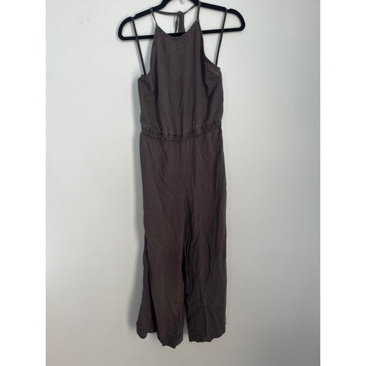 Bella Dahl Jumpsuit Women Small Gray Smocked Waist Sleeveless Wide Leg