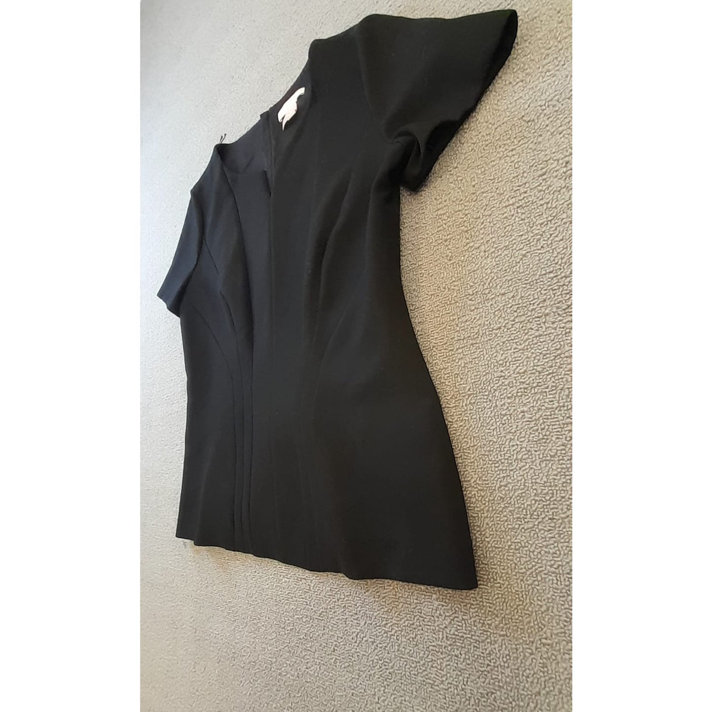 BOSS Hugo Boss Womens 10 Black Short Sleeve V Neck Fitted Blouse