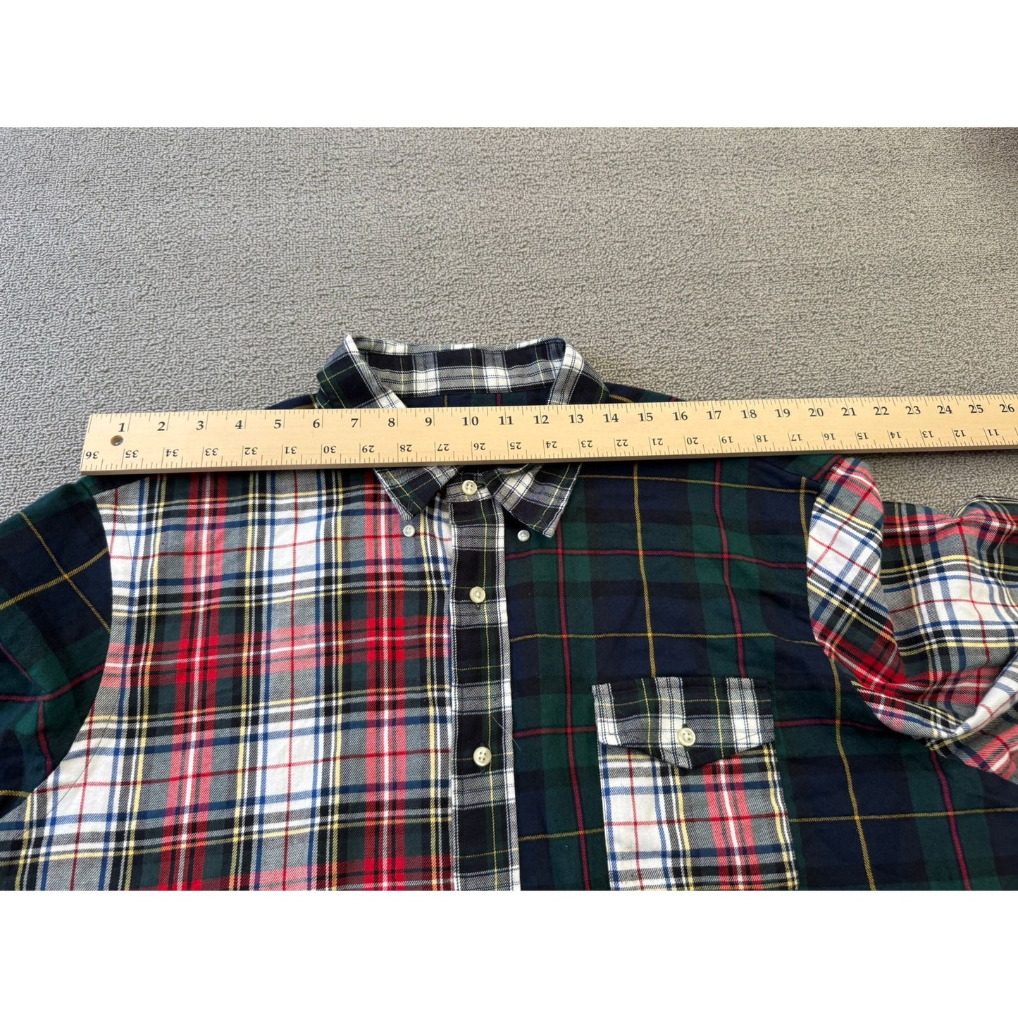 RALPH LAUREN Men's XXL Multi-Color Plaid Patchwork Flannel Shirt