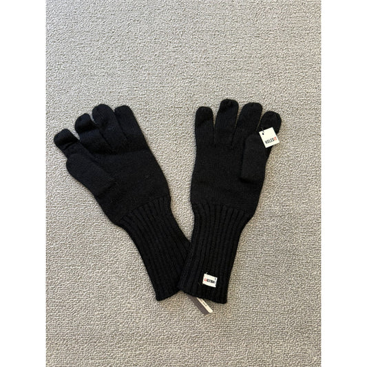 Carolina Amato Men One Size Black Holed It Cashmere Gloves