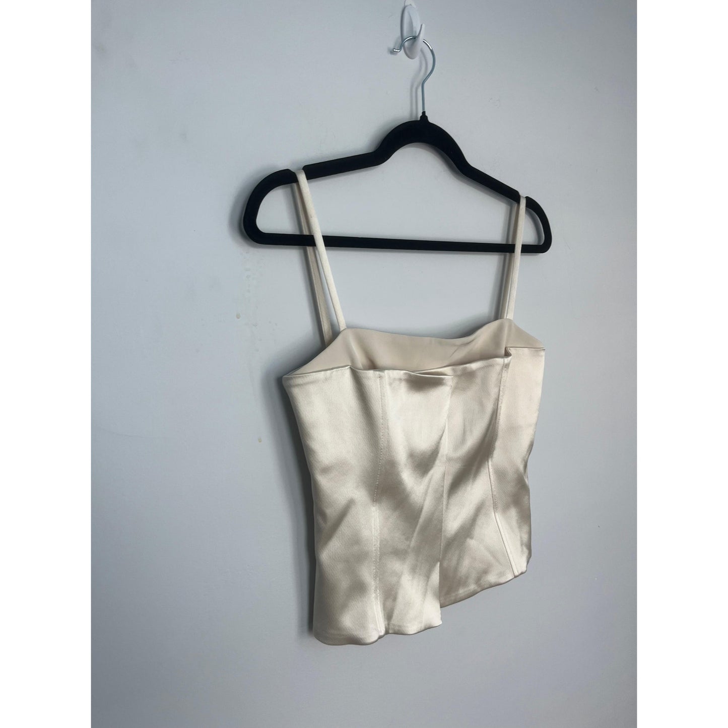 Kimberly Taylor Satin Corset Cami Top Women Small Strapless Bustier Ivory