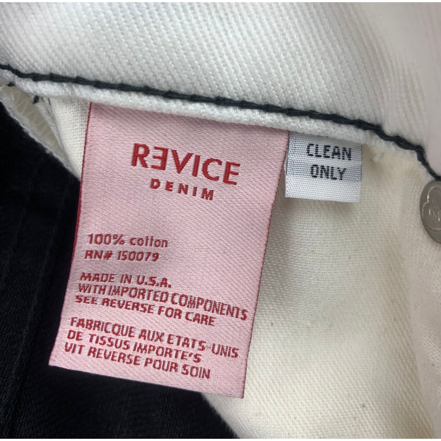 Revice Ex Boyfriend On & Off Again Jeans 25 Black White Button